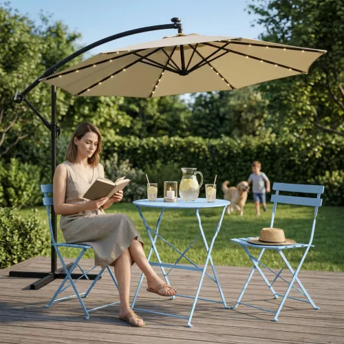 Fancy Garden Orion Fém Kerti Bútor Szett Kék Összecsukható