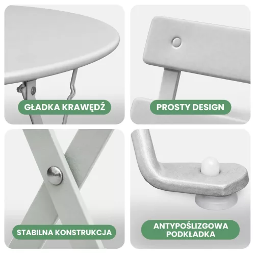 Fancy Garden Orion Fém Erkélybútor Szett Szürke Összecsukható