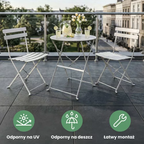 Fancy Garden Orion Fém Erkélybútor Szett Szürke Összecsukható