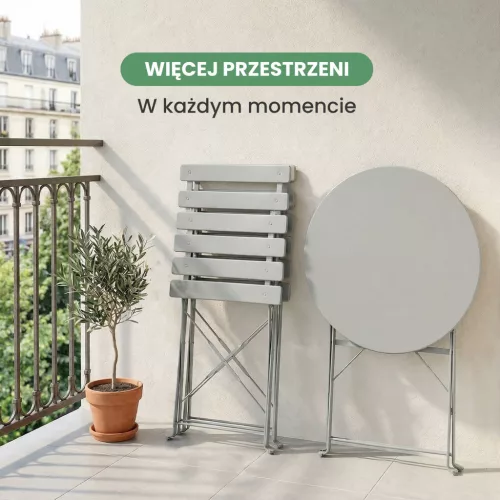 Fancy Garden Orion Fém Erkélybútor Szett Szürke Összecsukható