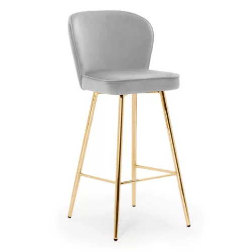 AINE L Kárpitozott Bárszék Arany Láb 70cm Szürke