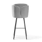 BEETLE M Forgó Bárszék Szürke Bársony Arany Láb 60cm