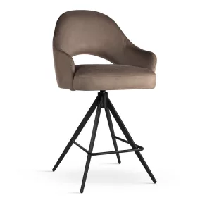 GODA Supreme Twist Forgó Bárszék Bársony Barna 70cm