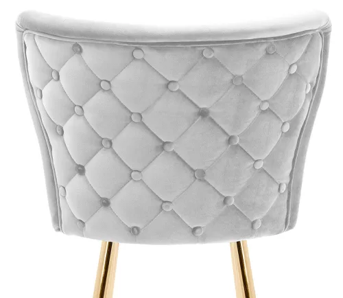 MODENA Luxus Bárszék Kárpitozott Szürke Bársony Arany Lábakkal 70cm