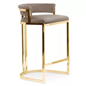 Vegas Luxus Bárszék 60cm Bézs Kárpit Arany Váz