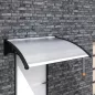   Moxu Műanyag Előtető, 120x90 cm, Fekete Színű Fali Tartóelemekkel, Áttetsző Polikarbonát Lapokkal