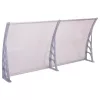 Moxu Műanyag Előtető, 240x90 cm, Fehér Színű Fali Tartóelemekkel, Áttetsző Polikarbonát Lapokkal