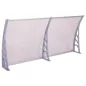   Moxu Műanyag Előtető, 240x90 cm, Fehér Színű Fali Tartóelemekkel, Áttetsző Polikarbonát Lapokkal