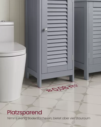 VASAGLE Modern Fürdőszobai Állószekrény MDF Misztikus Szürke 4 Fiókos