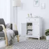 VASAGLE Vidéki Stílusú Fehér Fürdőszobaszekrény MDF Tárolófiókkal