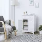   VASAGLE Vidéki Stílusú Fehér Fürdőszobaszekrény MDF Tárolófiókkal