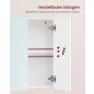   VASAGLE BBK032W01 fürdőszobai tükrös szekrény 3 ajtóval fehér 90 x 60 x 15 cm