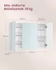 VASAGLE BBK032W01 fürdőszobai tükrös szekrény 3 ajtóval fehér 90 x 60 x 15 cm
