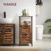 VASAGLE Vintage Fürdőszobai Szekrény Két Fiókkal Ipari Stílusban Barna-Fekete