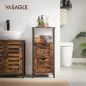  VASAGLE Vintage Fürdőszobai Szekrény Két Fiókkal Ipari Stílusban Barna-Fekete