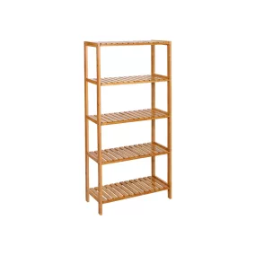   SONGMICS BCB35Y Polcrendszer Bambusz 5 Állítható Polccal Természetes 60 x 26 x 130 cm