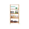SONGMICS BCB35Y Polcrendszer Bambusz 5 Állítható Polccal Természetes 60 x 26 x 130 cm