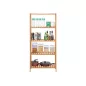   SONGMICS BCB35Y Polcrendszer Bambusz 5 Állítható Polccal Természetes 60 x 26 x 130 cm