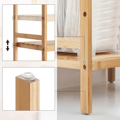 SONGMICS BCB073N01 3 szintes bambusz tároló polc természetes