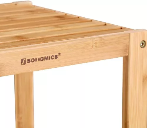 SONGMICS 4 Szintes Bambusz Fürdőszobai Állvány Természetes