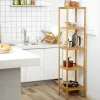 SONGMICS 5 Szintes Bambusz Polcrendszer Természetes 33 x 33 x 146 cm