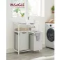   VASAGLE Dupla Szennyestartó Állvány Tárolópolcokkal Fehér
