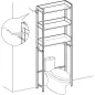   VASAGLE BTS002B01V1 WC Feletti Polc 3 Nyitott Polccal Fa-Fém Vintage Barna-Fekete