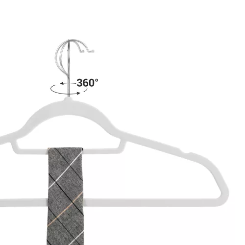 SONGMICS Bársony Vállfa Szett Csúszásmentes 50 db Fehér