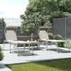 SONGMICS Premium Napozóágy Árnyékolóval Bézs Alumínium Kerti Nyugágy