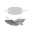 SONGMICS dupla függőágy pamut-poliészter szövetből szürke 210 x 150 cm