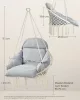 SONGMICS GDC042G01 Függő Hintaszék Vastag Párnával 120 kg Teherbírás Bézs-Szürke
