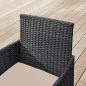 SONGMICS Modern Polyrattan Kerti Bútor Szett Fekete-Bézs