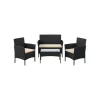 SONGMICS GGF004B05 Kerti Bútor Szett PE Polyrattan Lounge Garnitúra Fekete-Taupe