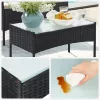 SONGMICS GGF004B05 Kerti Bútor Szett PE Polyrattan Lounge Garnitúra Fekete-Taupe