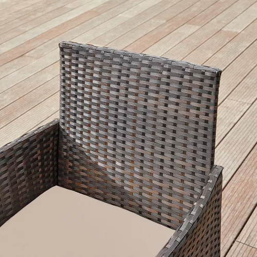 SONGMICS GGF004K05 Polyrattan Kerti Bútor Szett Barna-Bézs