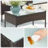 SONGMICS GGF004K05 Polyrattan Kerti Bútor Szett Barna-Bézs