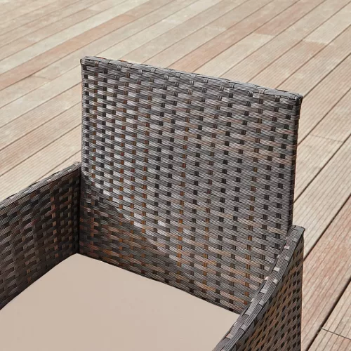 SONGMICS GGF004K05 Kerti Bútor Szett PE Polyrattan Barna-Taupe