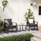 SONGMICS GGF010G05 Polyrattan Kerti Bútor Szett Fekete-Szürke