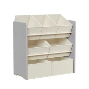 SONGMICS Gyerekpolc 7 Tárolódobozzal MDF Galambszürke