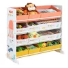 SONGMICS GKRS04WT játéktároló polc 12 textil tárolódobozzal fehér tengeri állat mintával