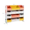 SONGMICS GKRS04WT játéktároló polc 12 textil tárolódobozzal fehér tengeri állat mintával