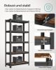 SONGMICS Ipari Polcrendszer Rusztikus MDF Polcokkal Fekete-Barna 150 cm