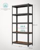 SONGMICS Ipari Polcrendszer Rusztikus MDF Polcokkal Fekete-Barna 150 cm
