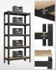 SONGMICS 2 db 5 Szintes Acél Tárolóállvány Csavarmentes Szerelés 650kg Teherbírás 30x75x150cm Fekete