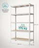 SONGMICS Nagy Teherbírású Acél Polcrendszer Ezüst 875 kg