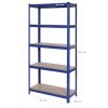 SONGMICS Nagy Teherbírású Acél Polcrendszer Kék 650 kg