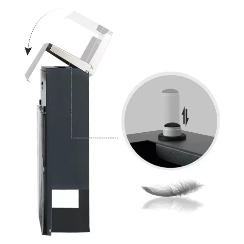 SONGMICS Modern Fali Postaláda Rozsdamentes Acél Betekintő Ablakkal Ezüst-Antracit