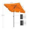 SONGMICS Téglalap Alakú Napernyő 2 x 1,25 m Narancssárga UPF50+ Védelem Dönthető