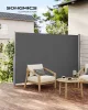 SONGMICS Prémium Oldalsó Napellenző 160 x 400 cm Füstszürke Teraszárnyékoló