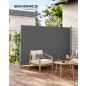 SONGMICS Prémium Oldalsó Napellenző 160 x 400 cm Füstszürke Teraszárnyékoló